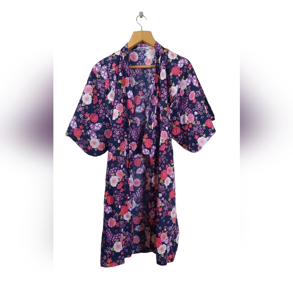 Floral Japanese Kimono Cotton Butterflies Flowers